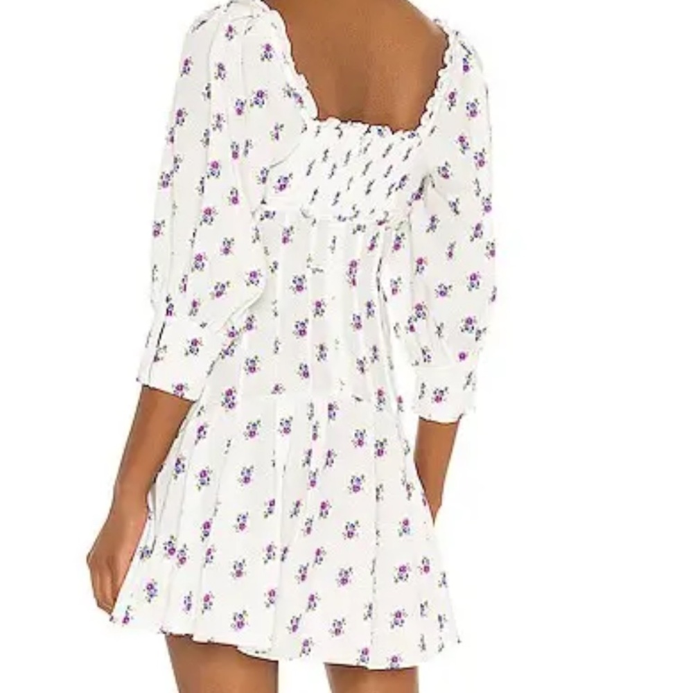 For Love And Lemons Viola dress / White and Purple Ruffled Tiered Sundress - Picture 7 of 8